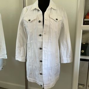 R13 Elongated White Denim Jacket